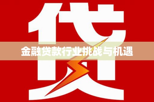 西青金融贷款行业挑战与机遇